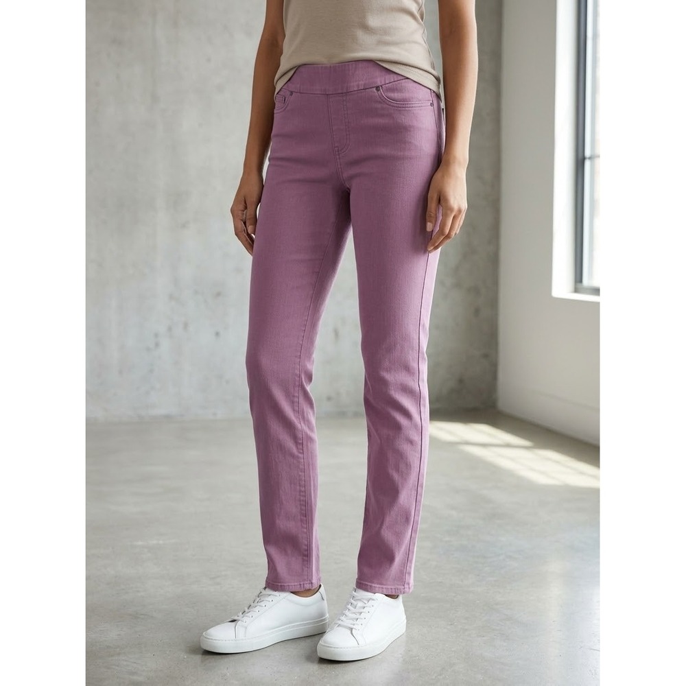 Coldwater Creek Stretch Pull On Straight Leg Pants Mauve Purple 6T